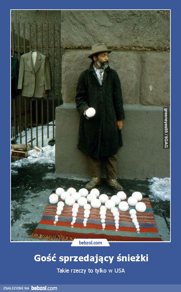 Gość sprzedający śnieżki