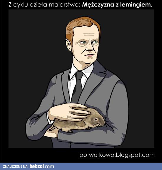 Mężczyzna z lemingiem