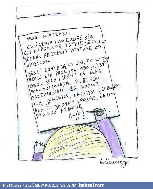 List od Antosia do Mikołaja