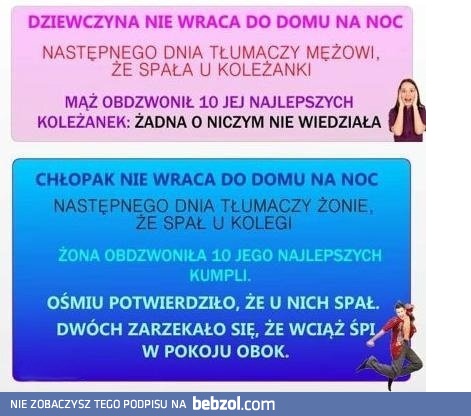 Dziewczyna nie wraca do domu na noc