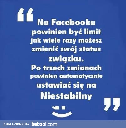 Na facebooku powinien być limit