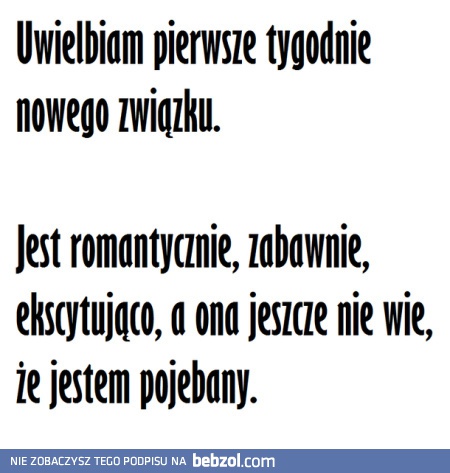 Pierwsze tygodnie związku