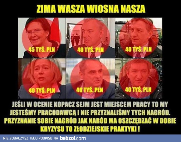 Nagrody dla politykierów