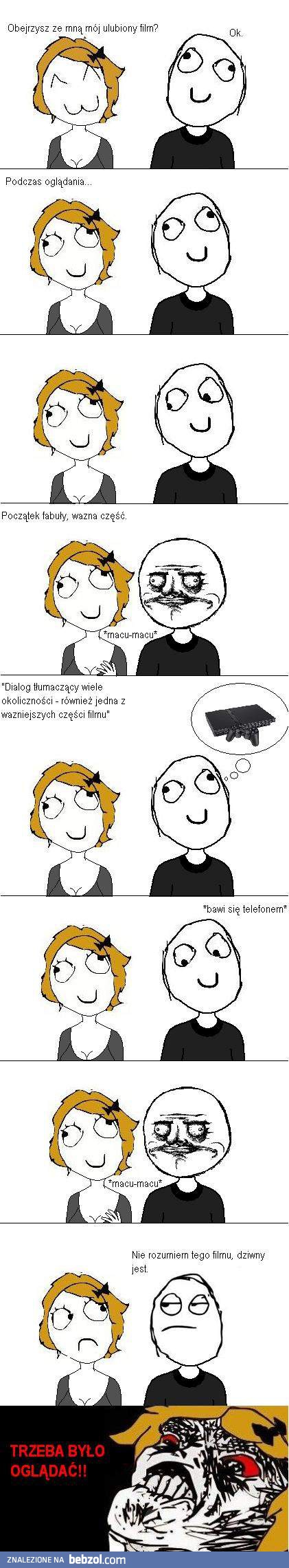 Oglądanie filmu z chłopakiem