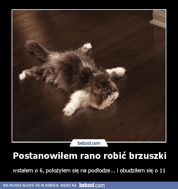 Postanowiłem rano robić brzuszki