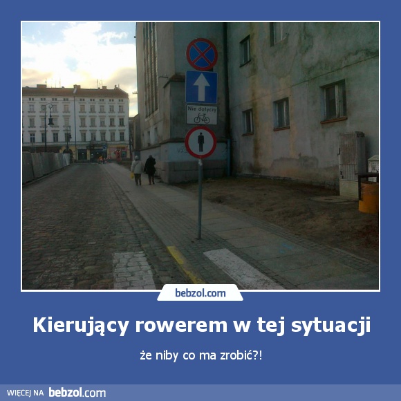 Kierujący rowerem w tej sytuacji