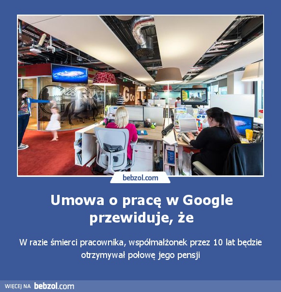 Umowa o pracę w Google przewiduje, że