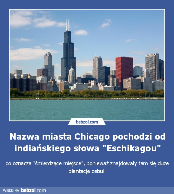 Nazwa Chicago pochodzi od indiańskiego słowa 