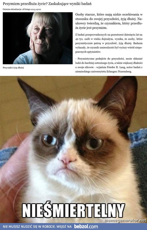 Pesymizm przedłuża życie?