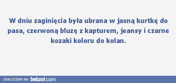 opis wyglądu zaginionej