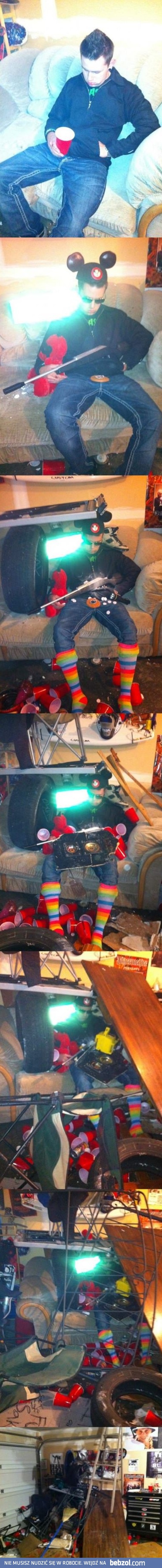 Zasnął na imprezie