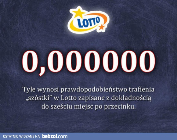 Prawdopodobieństwo trafienia w totka