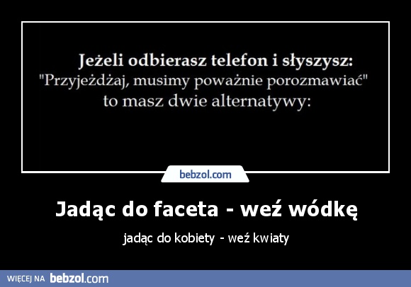 Jadąc do faceta - weź wódkę