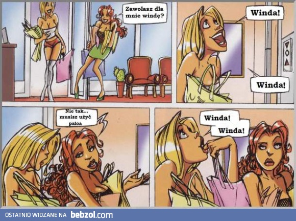 Blondynki przy windzie