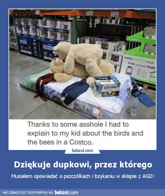 Dziękuje dupkowi, przez którego