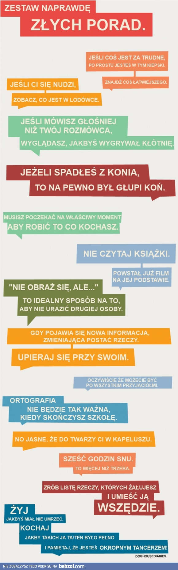 Zestaw naprawdę złych porad