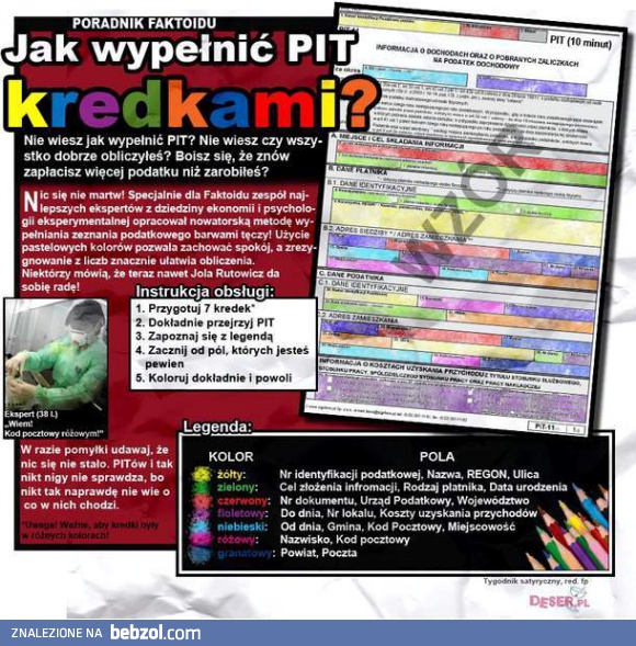 Jak wypełnić PIT kredkami?