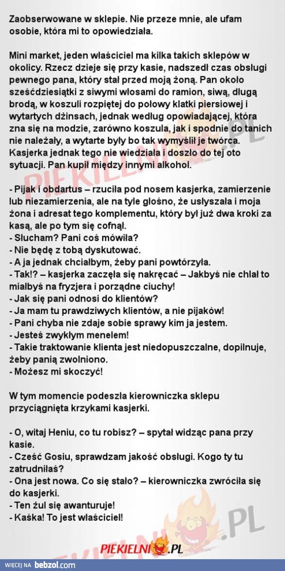 Mała wpadka kasjerki