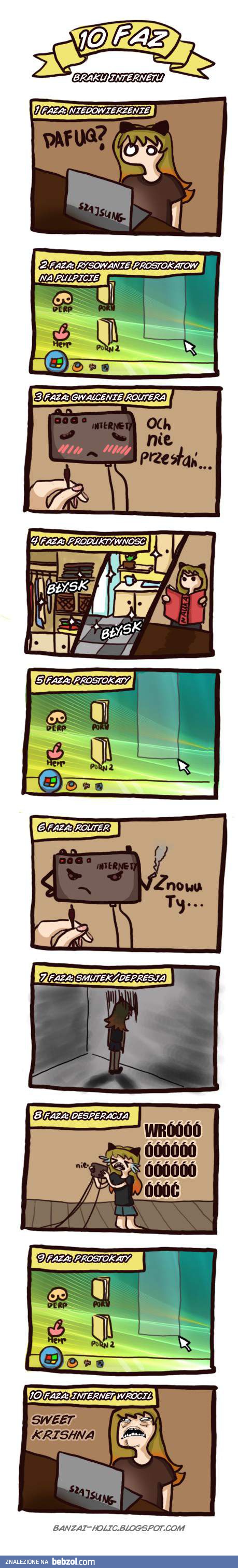 10 faz braku internetu