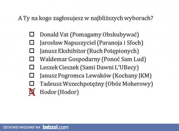 Najlepszy kandydat w najbliższych wyborach