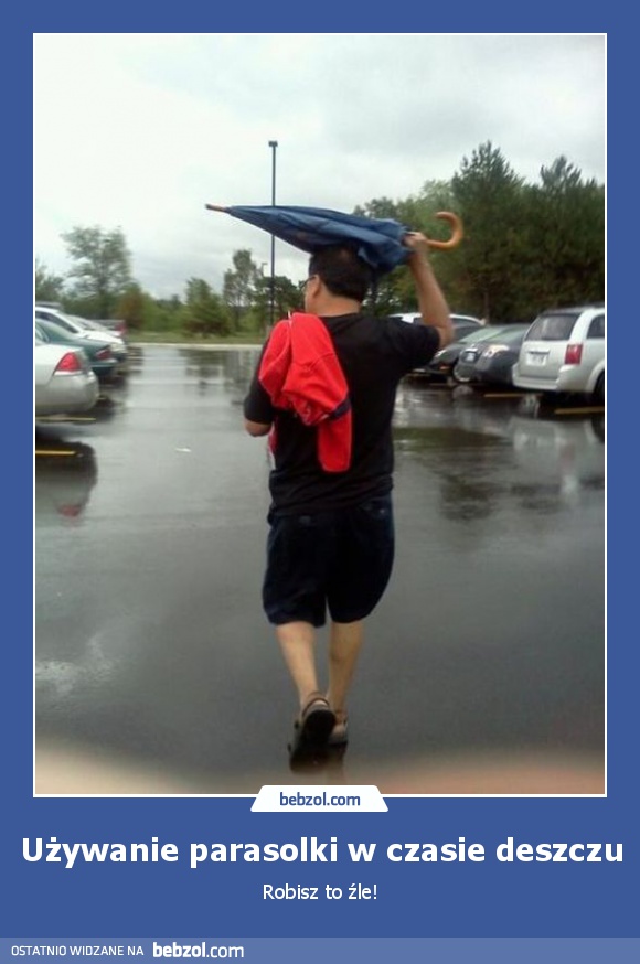 Używanie parasolki w czasie deszczu