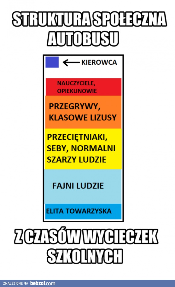 Struktura autobusu z wycieczek szkolnych