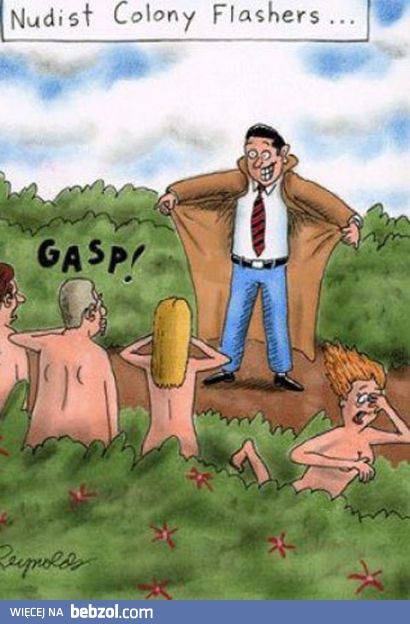 Ekshibicjonista na plaży nudystów