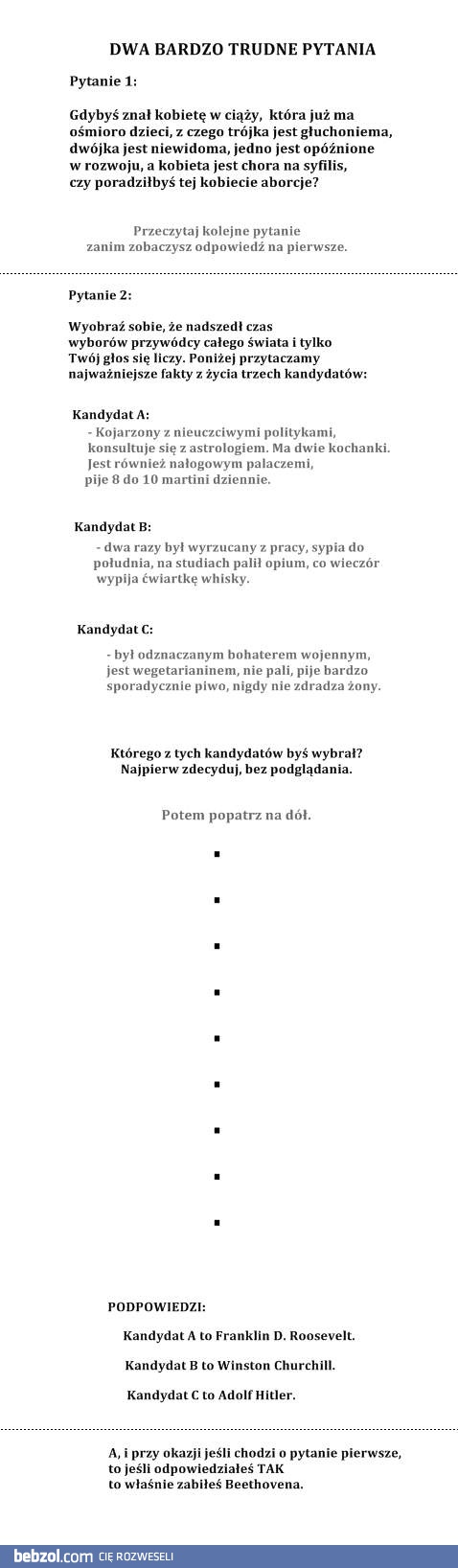 Dwa bardzo trudne pytania