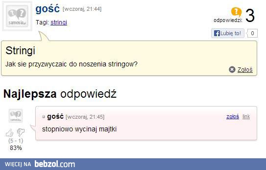 Jak się przyzwyczaić do stringów?