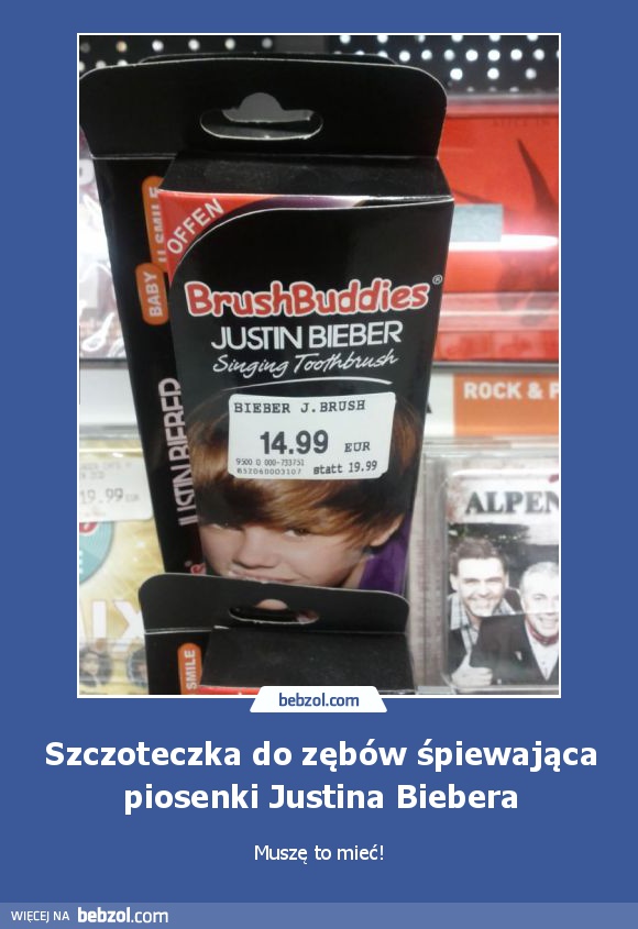 Szczoteczka do zębów śpiewająca piosenki Justina Biebera