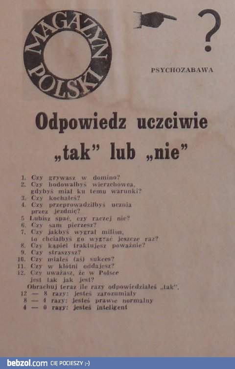 Odpowiedz szczerze!
