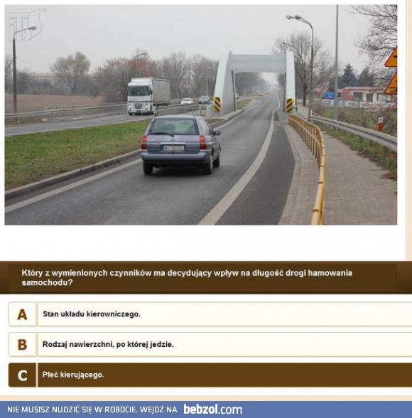 Typowe pytanie na egzaminie