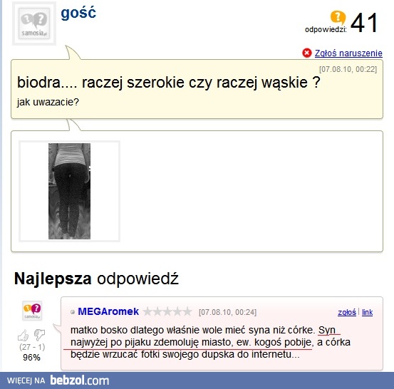 Dlatego wolę syna!