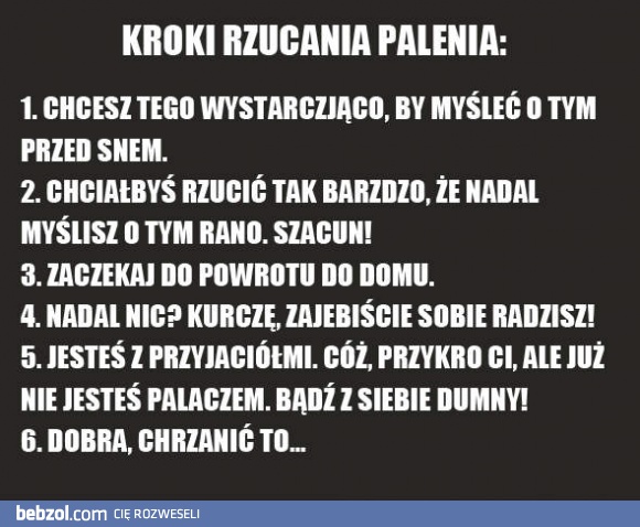 Kroki rzucania palenia