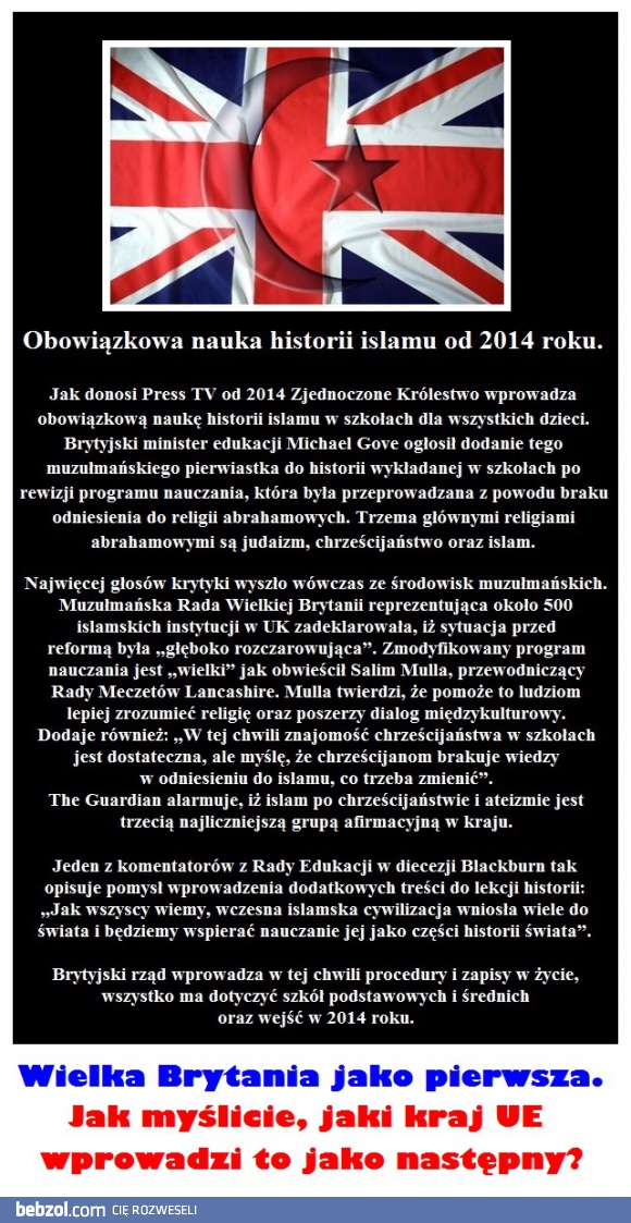 Obowiązkowa historia islamu w szkołach...