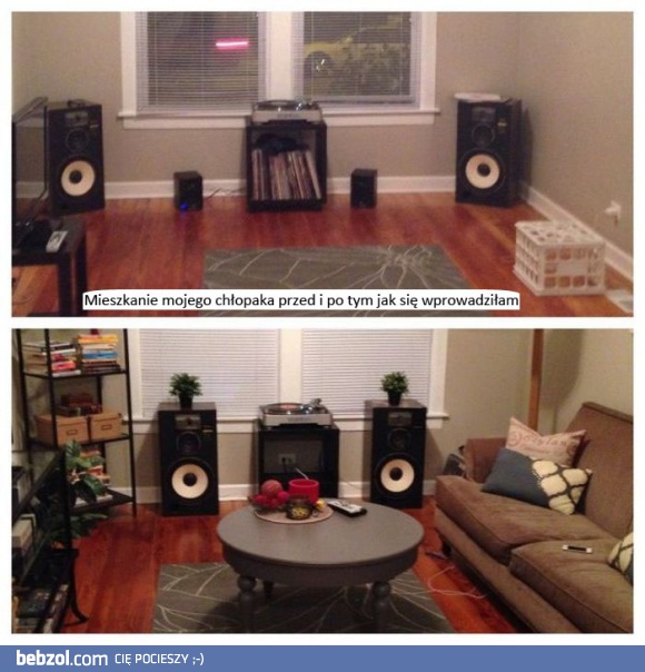 Mieszkanie chłopaka przed i po