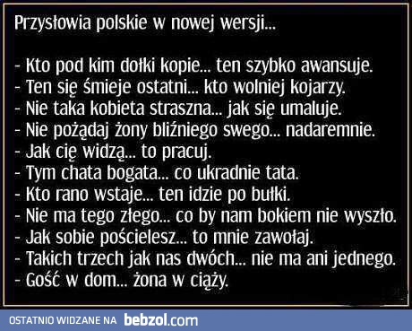 Przysłowia polskie w nowej wersji