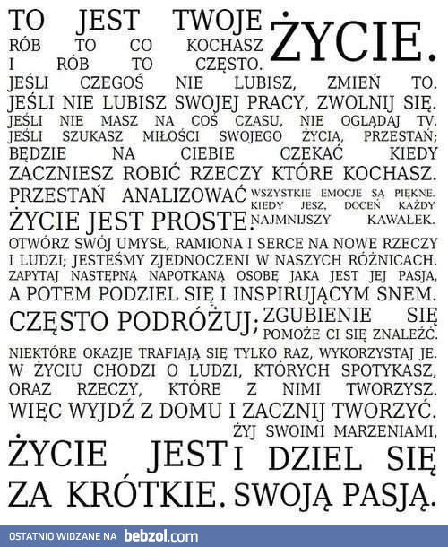 To jest twoje życie!