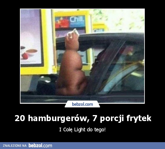 20 hamburgerów, 7 porcji frytek