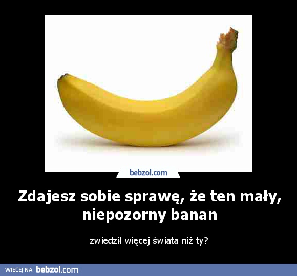 Zdajesz sobie sprawę, że ten mały, niepozorny banan