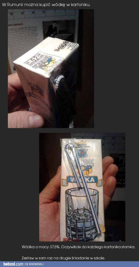 Rumuńska wódka w kartoniku
