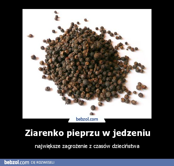 Ziarenko pieprzu w jedzeniu