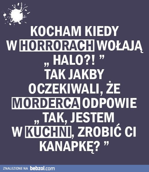 Pewnych rzeczy oglądając horrory nie da się pojąć