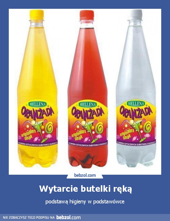 Wytarcie butelki ręką