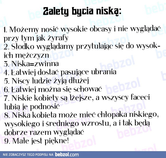 Zalety bycia niską
