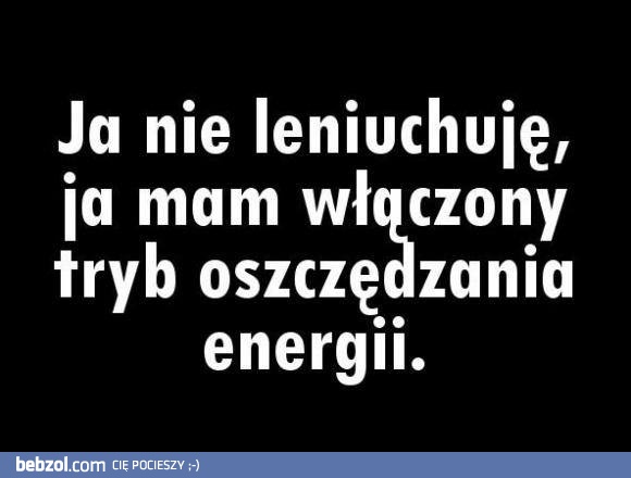 Ja nie leniuchuję...