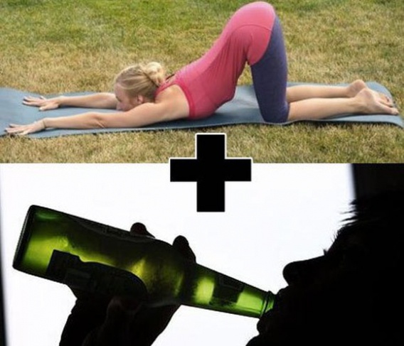 Drunk yoga, czyli joga dla opornych! (15 zdjęć)