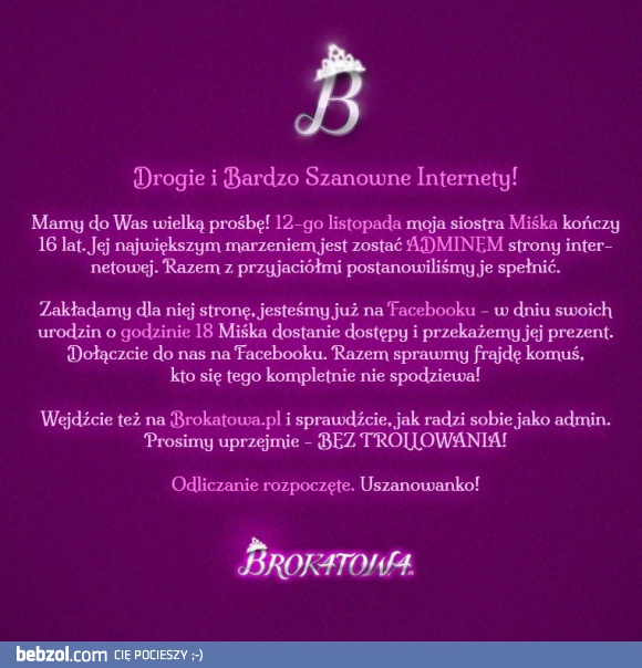 Złóż życzenia Miśce - zróbmy fajny prezent!