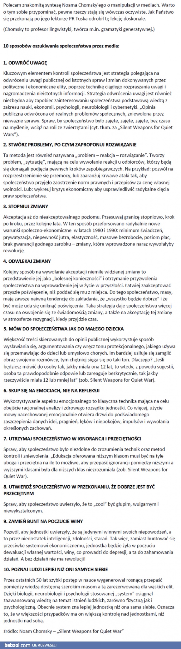 O manipulacji w mediach