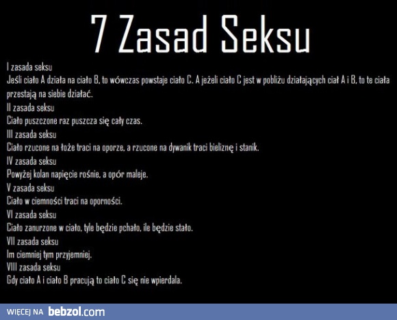 7 zasad seksu